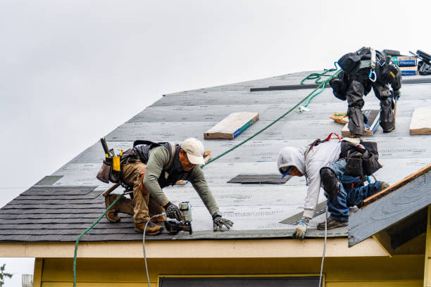 Professional Gutter Installation technician working in Ozona, TX